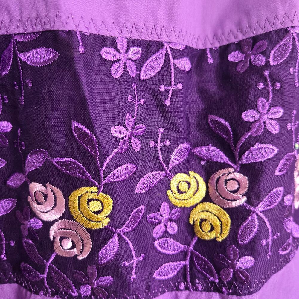 Fairy Women Peasant Skirt Crochet Floral Patchwork Sheer Feminine Medium - Picture 6 of 10